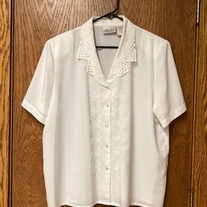 Lightweight Kathie Lee Lace Cutout Blouse